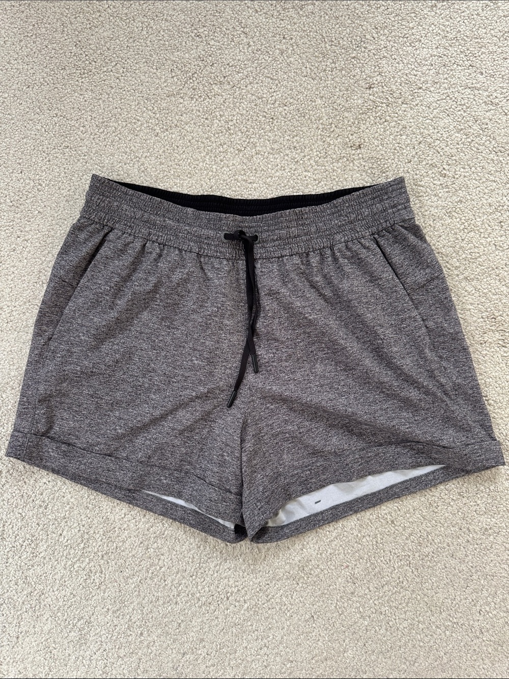 lululemon Spring Break Away Shorts 3" Heatherd Black Sz10